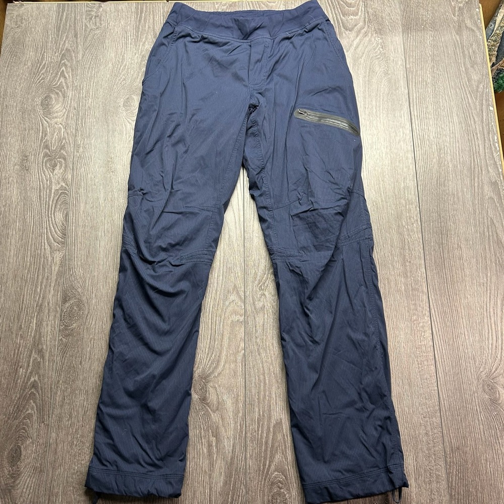 Lululemon Mens Navy Blue Pinstripe Cargo Hiking Pants Medium Articulated Knee